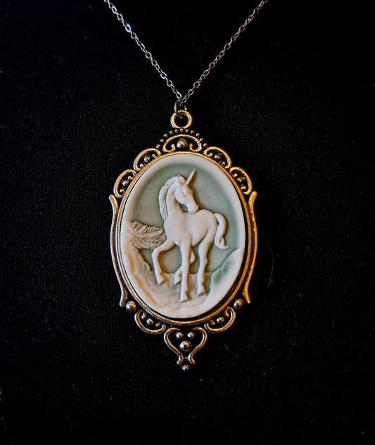 Unicorn Cameo Necklace
